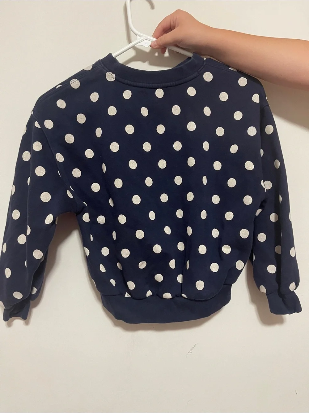 GAP Navy Blue Polka Dot Sweatshirt with White Dots